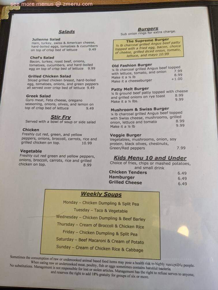 Springwood Restaurant - Kenosha, WI menu_pic