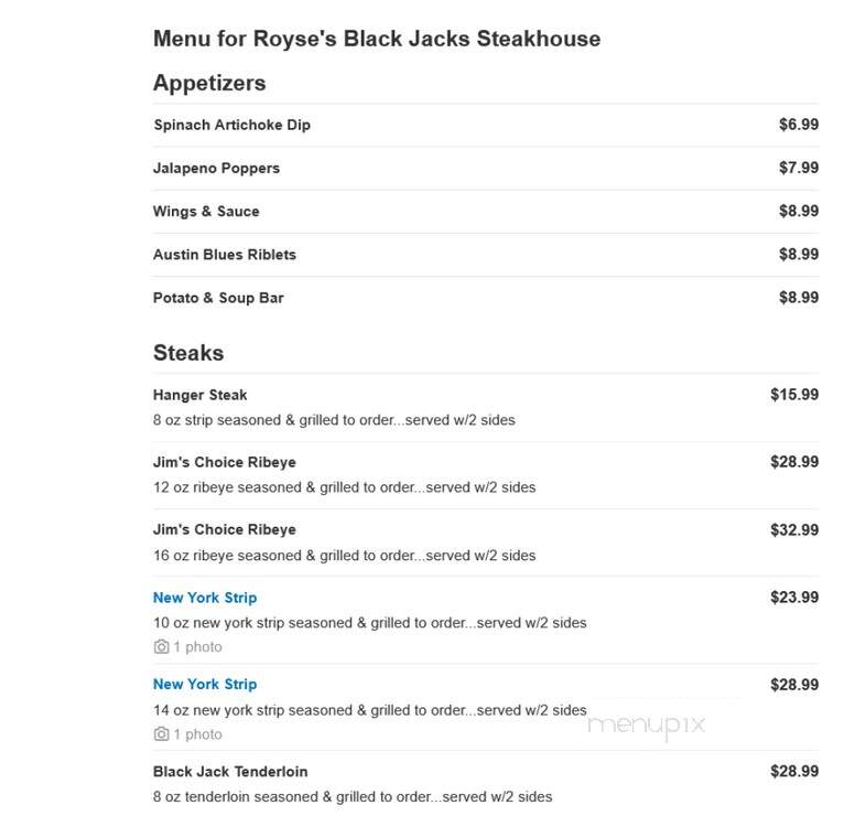 Royse's Black Jacks Steakhouse - Trinidad, CO
