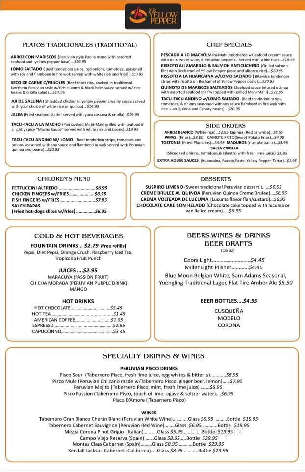 Mr. Yellow Pepper - Parsippany, NJ menu_pic
