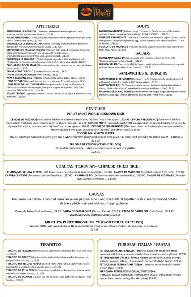 Mr. Yellow Pepper - Parsippany, NJ menu_pic