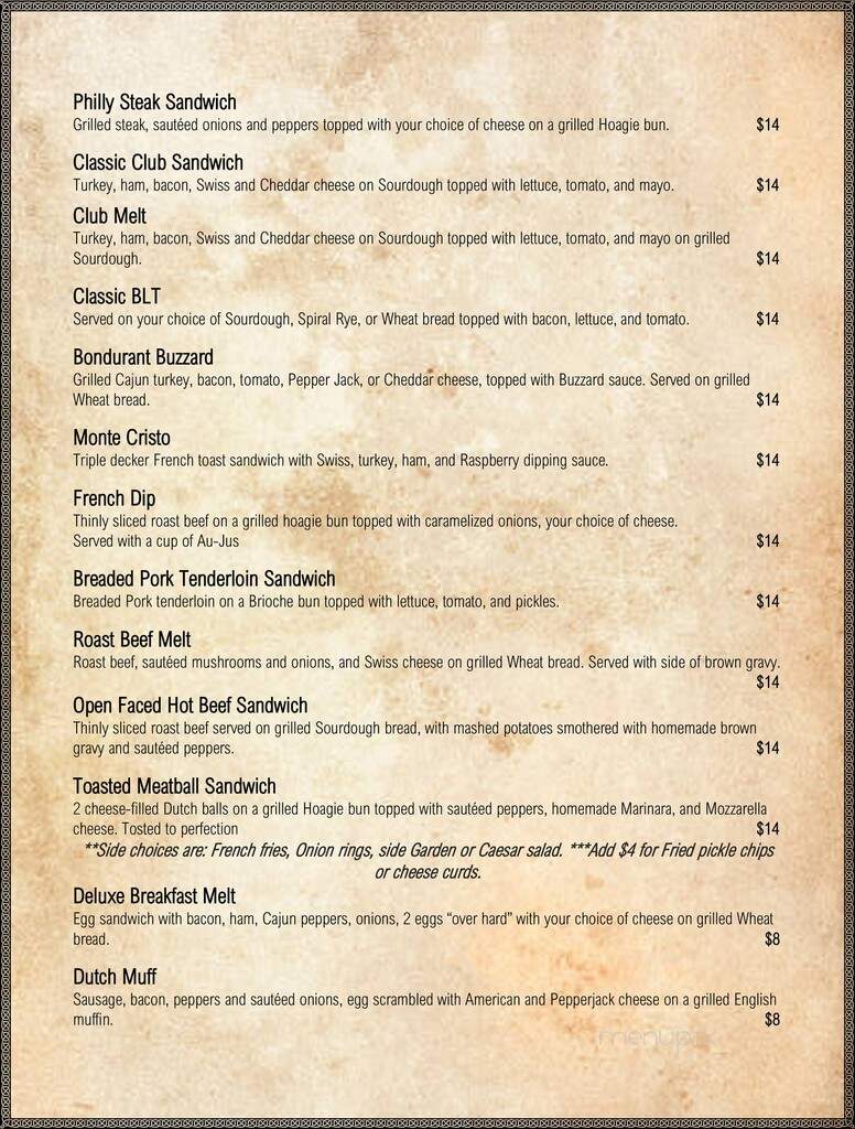 Elkhorn Bar & Trading Post - Bondurant, WY menu_pic