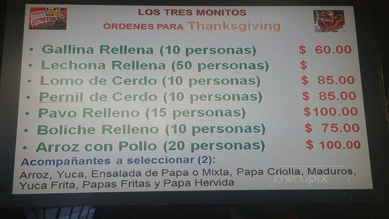 Los Tres Monitos - Hialeah, FL menu_pic