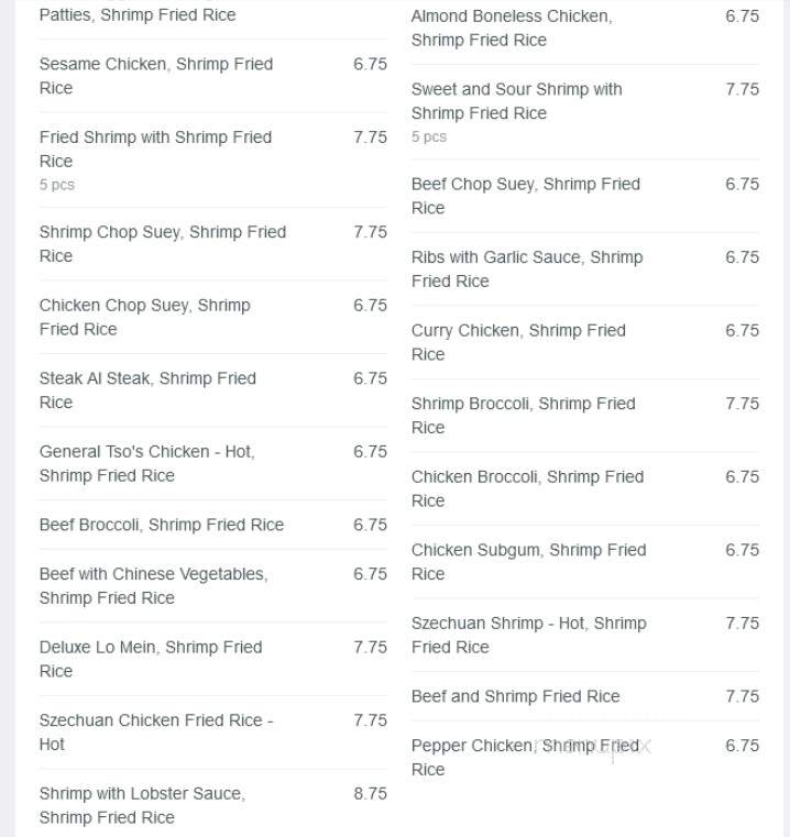 Paradise Chop Suey - Detroit, MI menu_pic