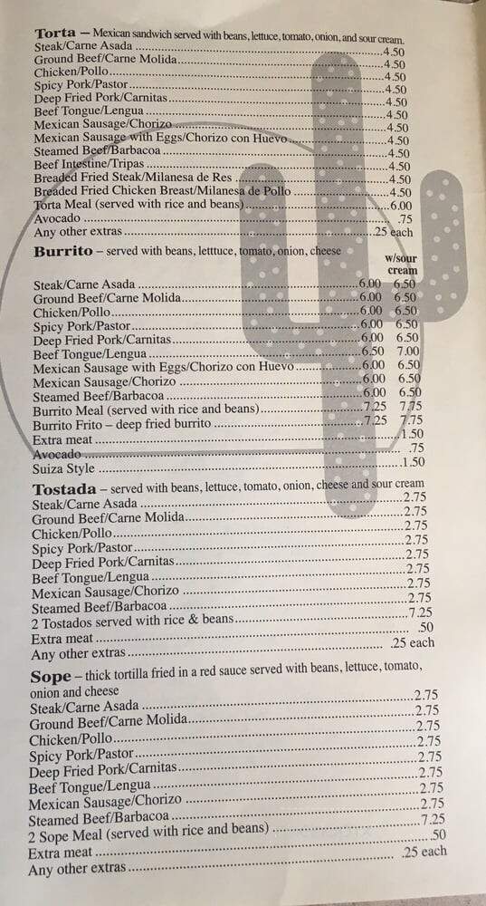 La Cocina Macias - Kankakee, IL menu_pic