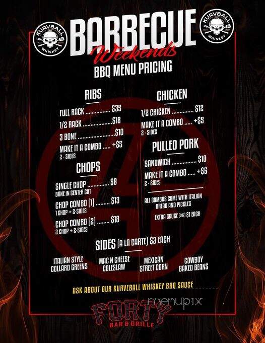 Club Forty - Washington, PA menu_pic