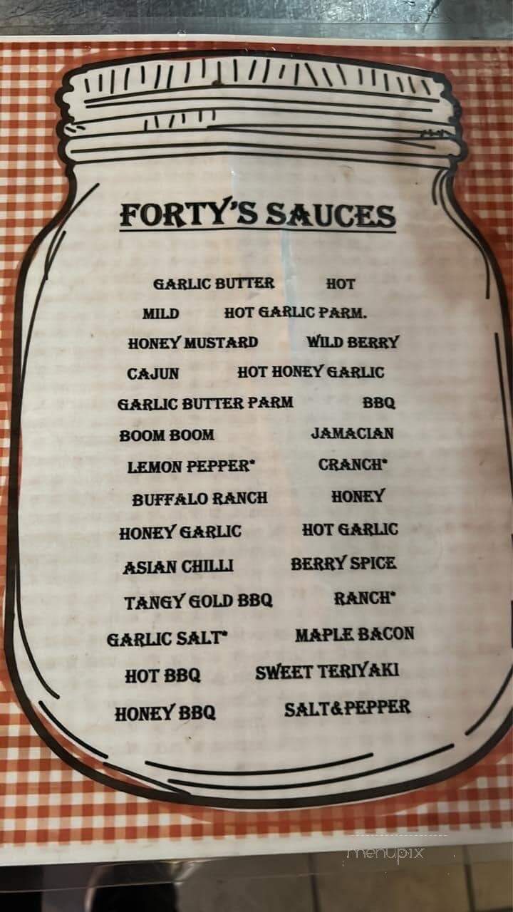Club Forty - Washington, PA menu_pic