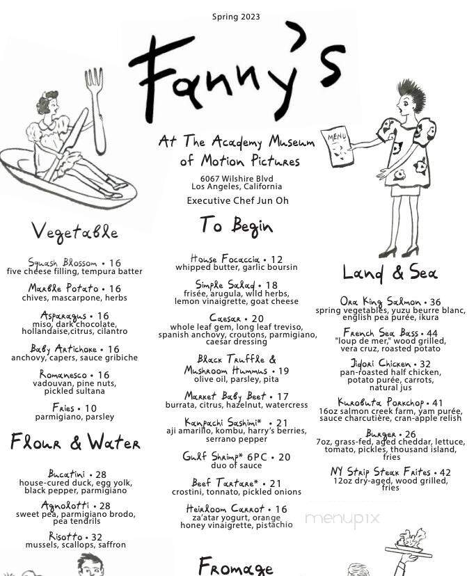 Fanny's Restaurant - Los Angeles, CA menu_pic