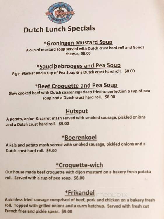 Deboer Cafe & Bakery - Holland, MI menu_pic