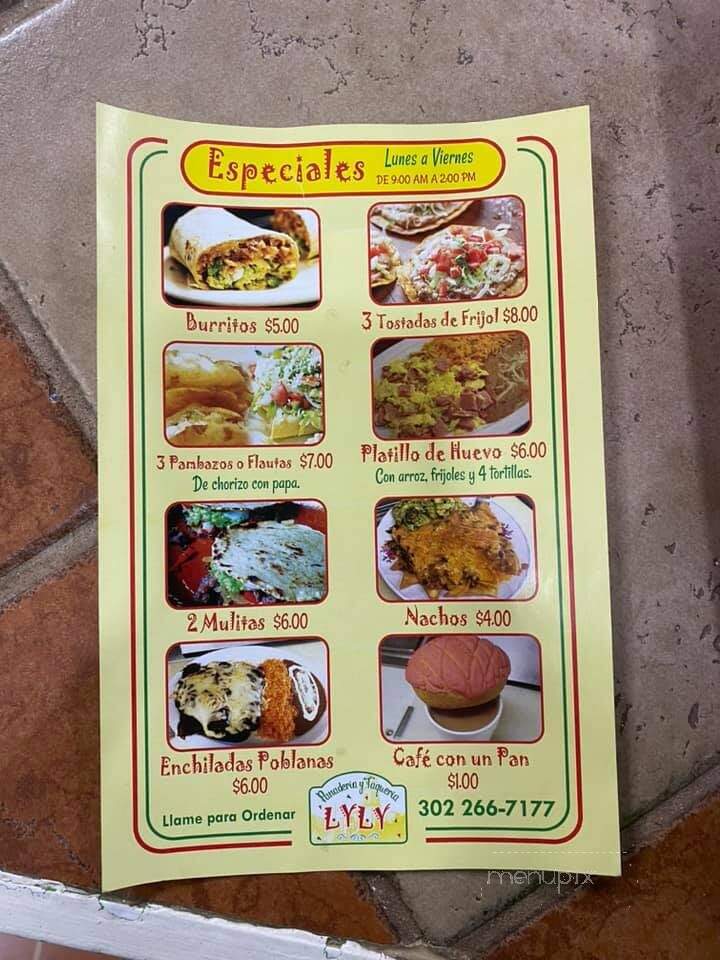 Panaderia Y Taqueria Lili - Newark, DE menu_pic