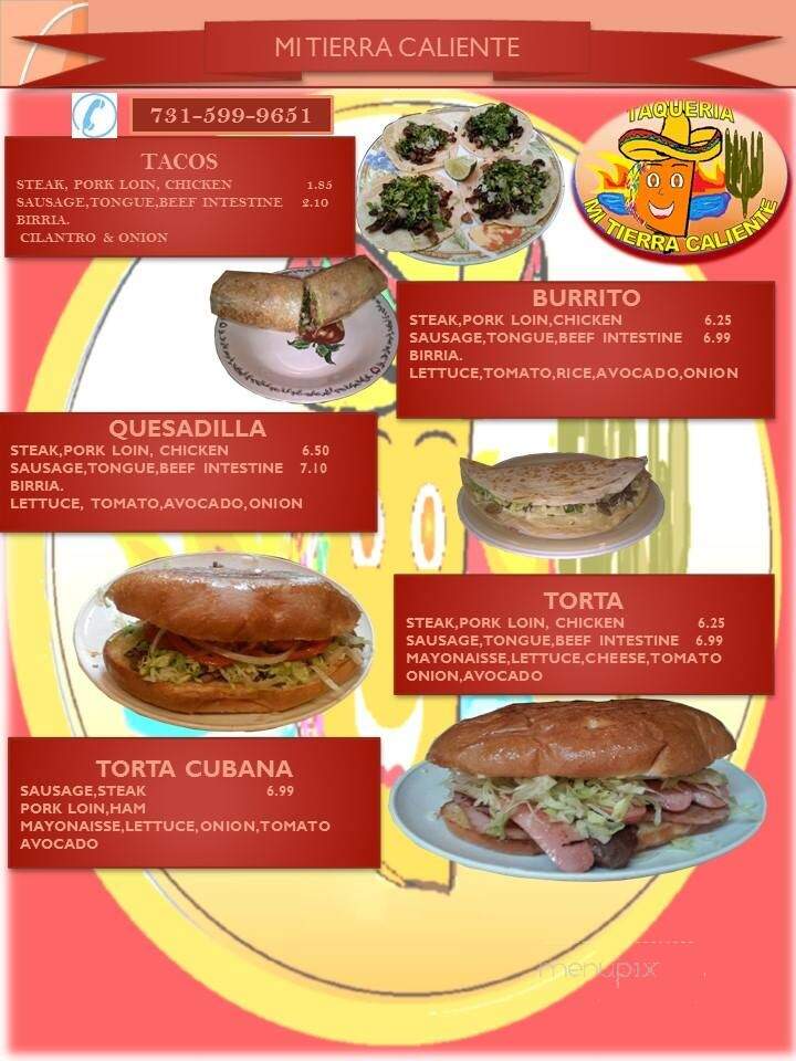 Mi Tierra Caliente - Union City, TN menu_pic