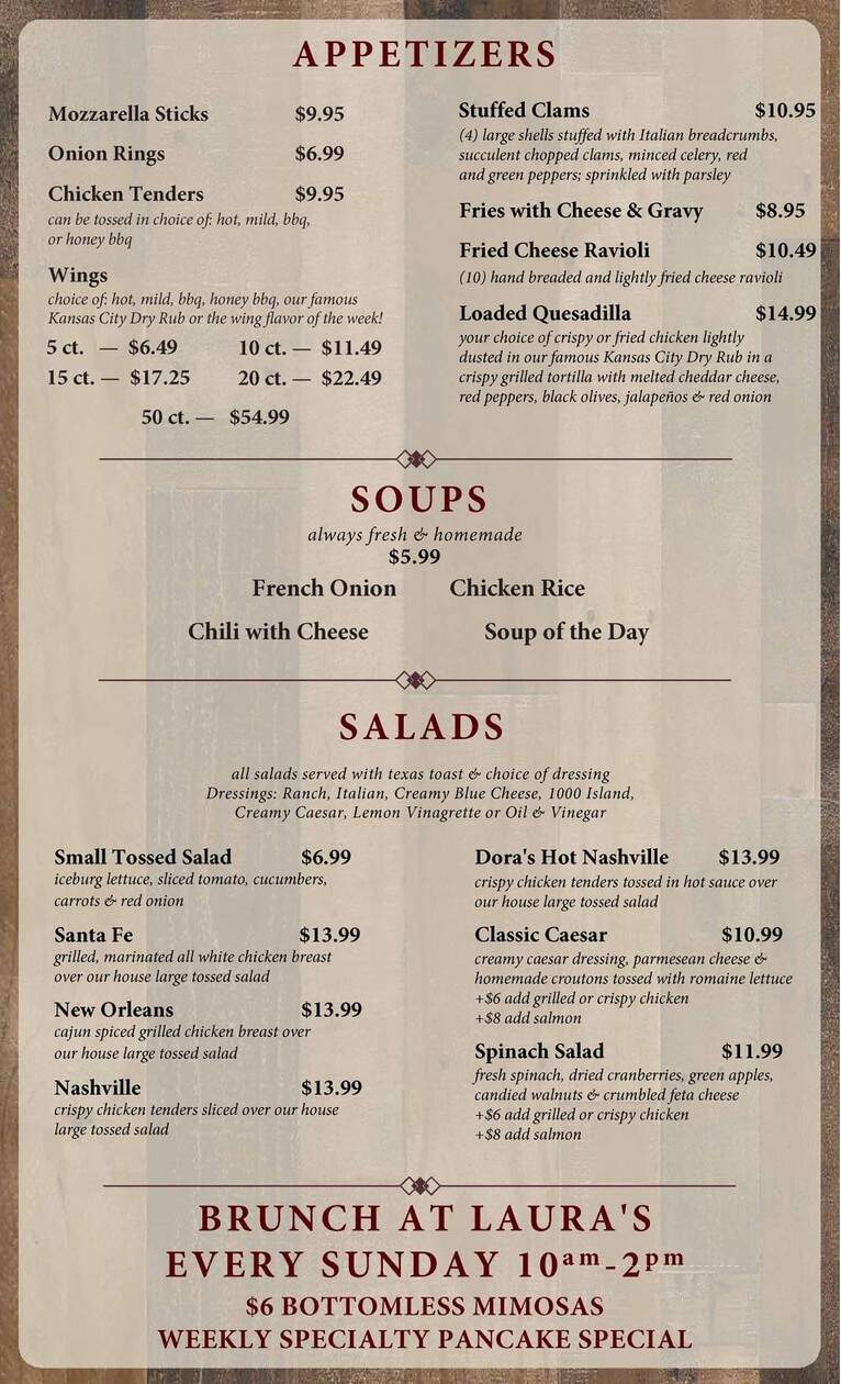 Laura's Family Restaurant - Poughkeepsie, NY menu_pic
