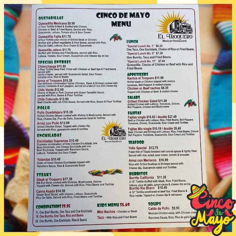 El Troquero - Chesterfield, MO menu_pic