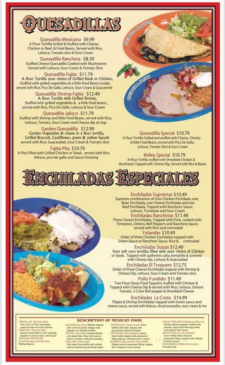 El Troquero - Chesterfield, MO menu_pic
