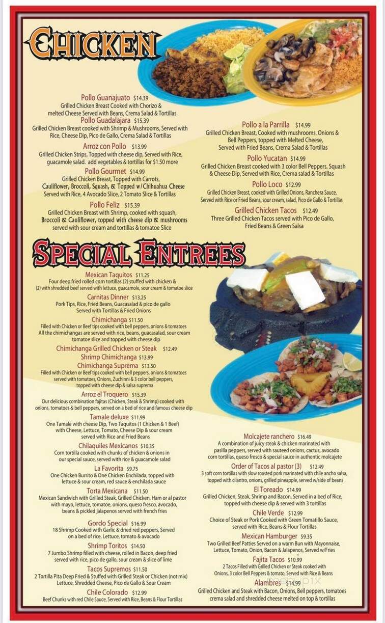 El Troquero - Chesterfield, MO menu_pic