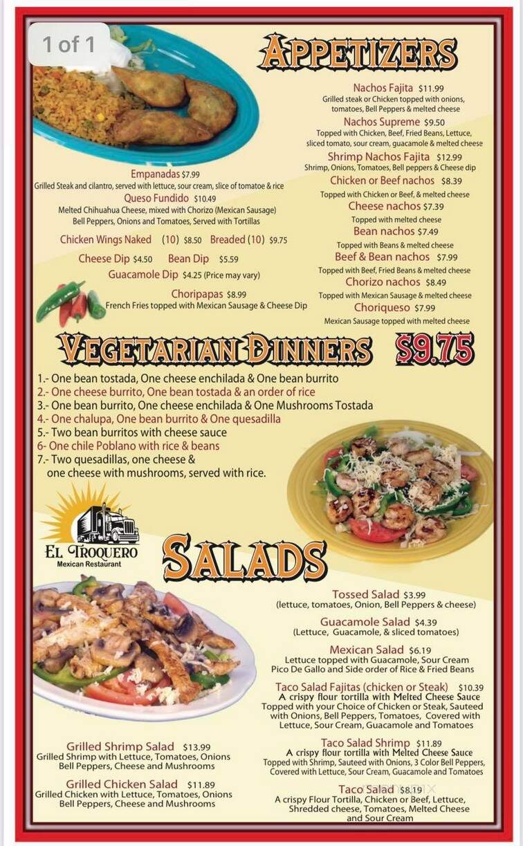 El Troquero - Chesterfield, MO menu_pic