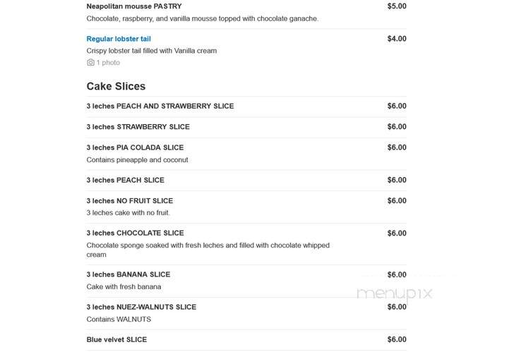 Flores Sweets Bakery - Brooklyn, NY menu_pic