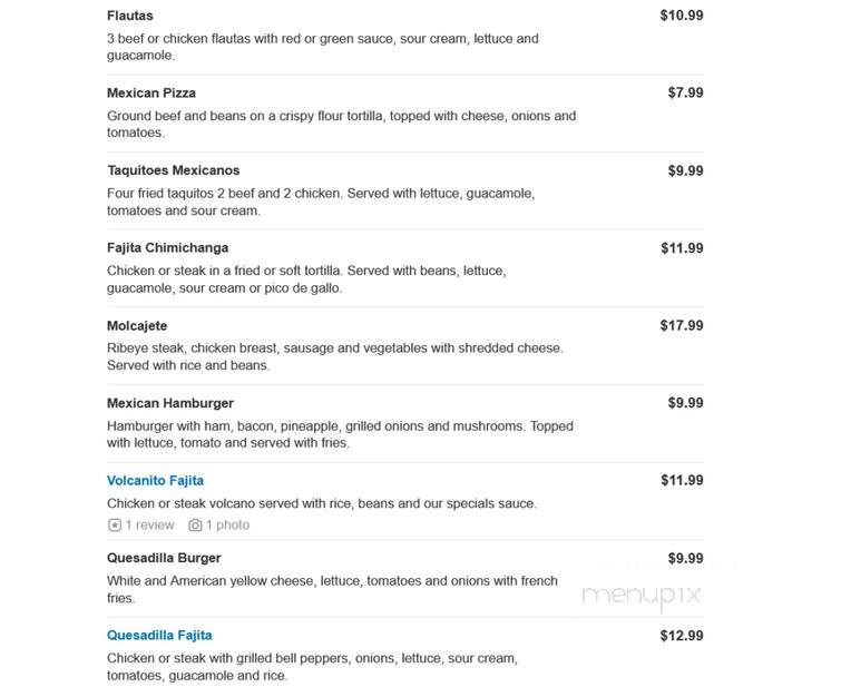 El Rodeo - Mentor, OH menu_pic