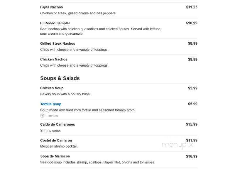 El Rodeo - Mentor, OH menu_pic