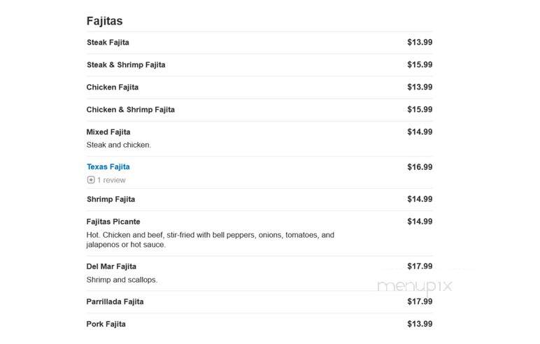 El Rodeo - Mentor, OH menu_pic