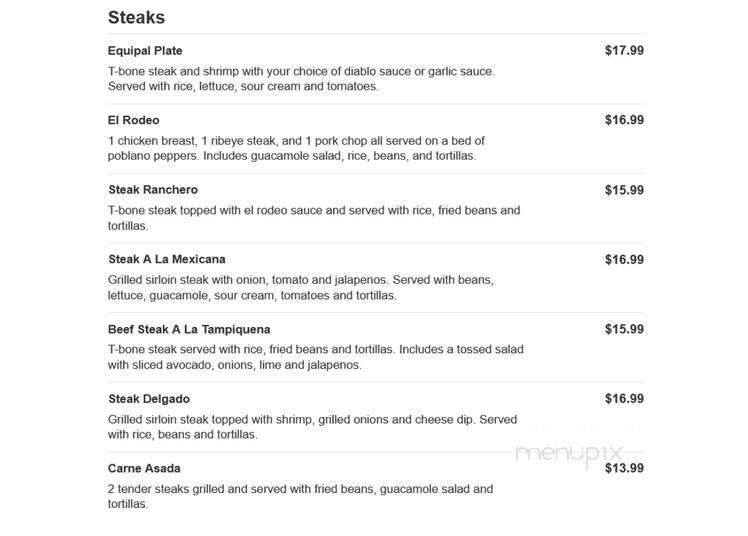 El Rodeo - Mentor, OH menu_pic
