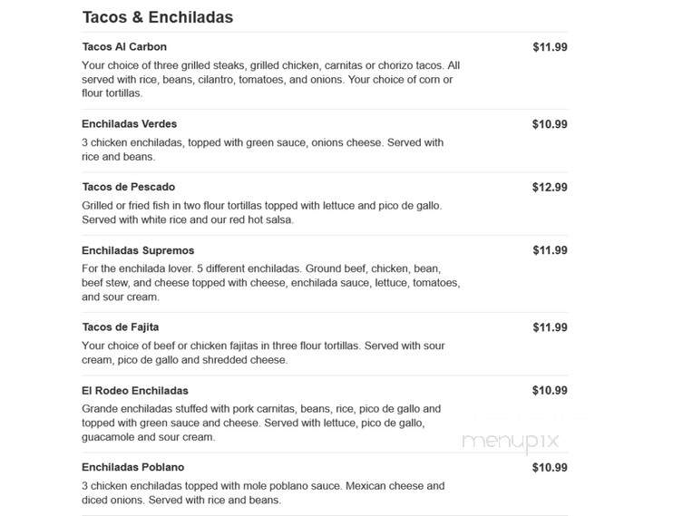 El Rodeo - Mentor, OH menu_pic