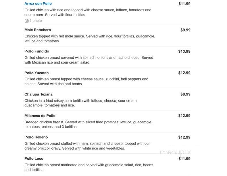 El Rodeo - Mentor, OH menu_pic