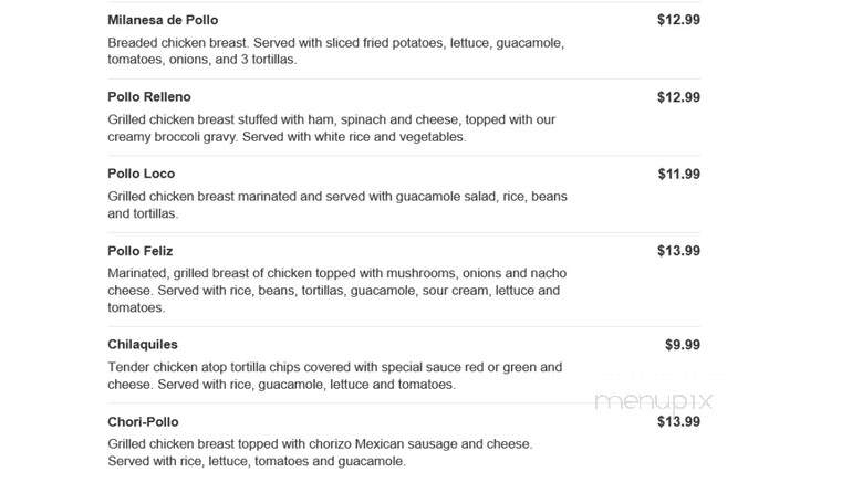 El Rodeo - Mentor, OH menu_pic