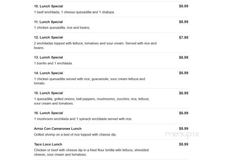 El Rodeo - Mentor, OH menu_pic