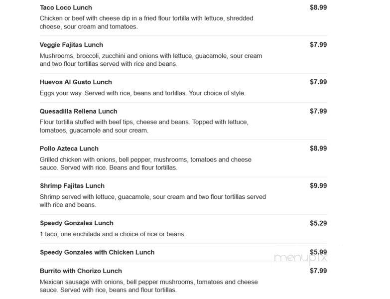 El Rodeo - Mentor, OH menu_pic