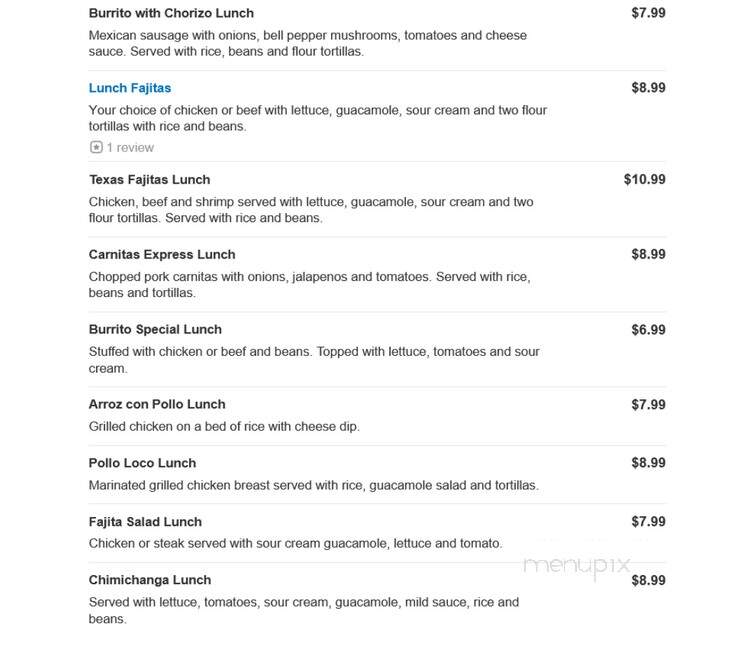 El Rodeo - Mentor, OH menu_pic