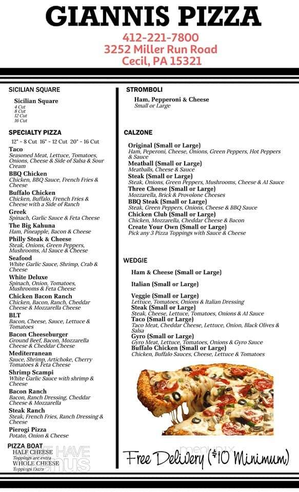 Gianni's Pizza Of Cecil Pa - Cecil, PA