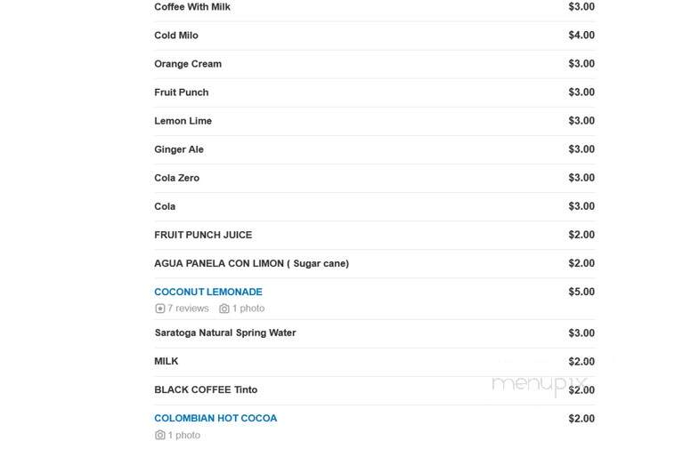 Panela - Lowell, MA menu_pic