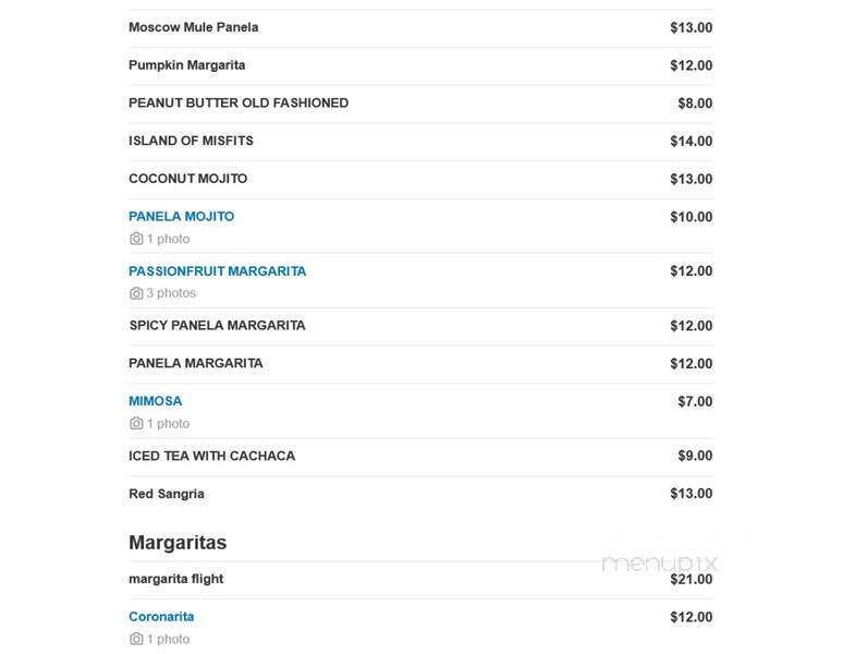 Panela - Lowell, MA menu_pic