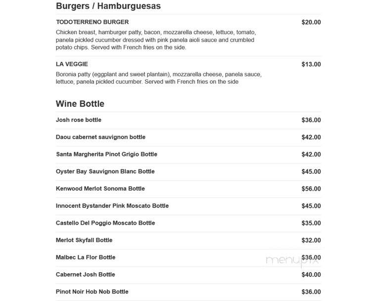 Panela - Lowell, MA menu_pic