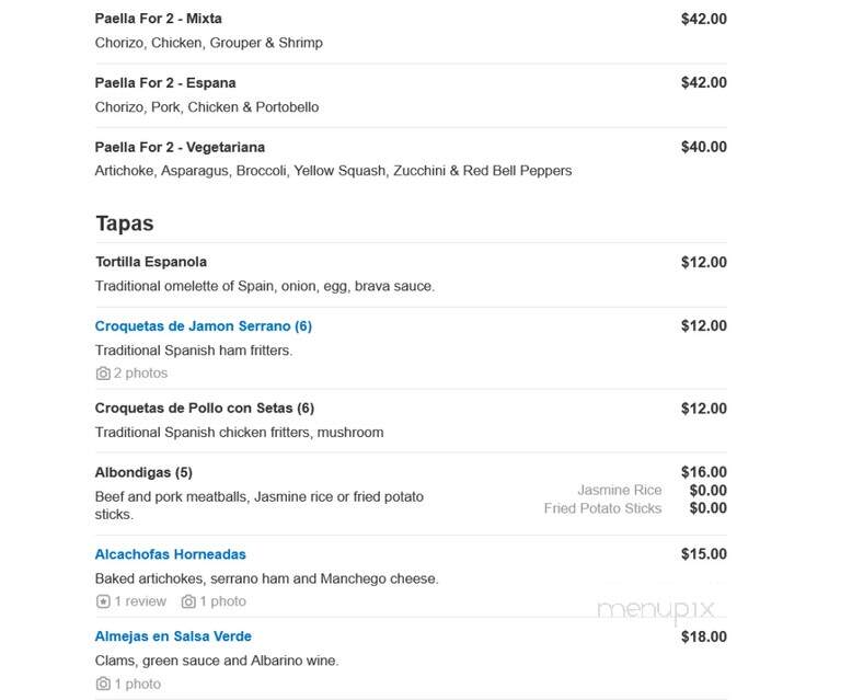 Mi Espana - Robbinsville, NJ menu_pic