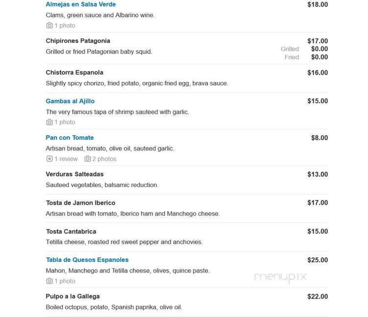 Mi Espana - Robbinsville, NJ menu_pic