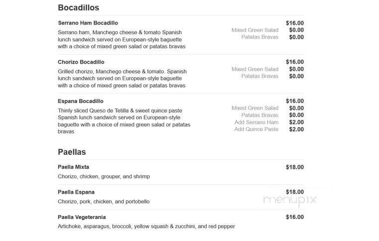 Mi Espana - Robbinsville, NJ menu_pic