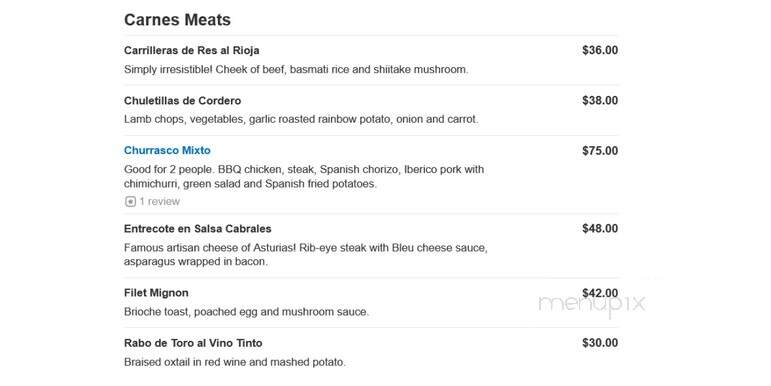 Mi Espana - Robbinsville, NJ menu_pic