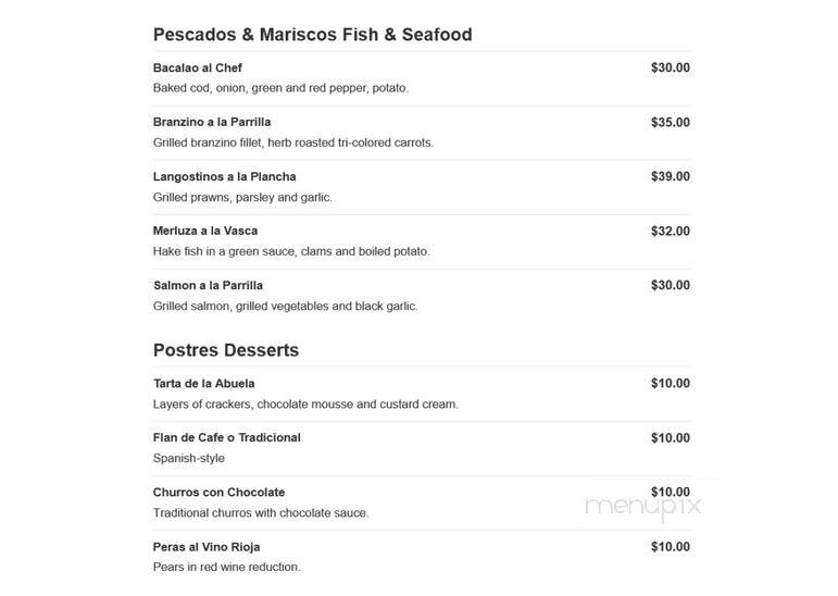 Mi Espana - Robbinsville, NJ menu_pic