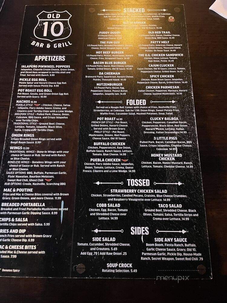 Old 10 Bar & Grill - Bismarck, ND menu_pic