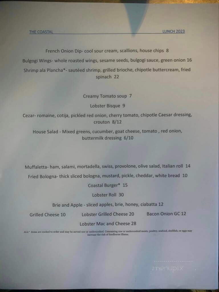 The Coastal - Newnan, GA menu_pic