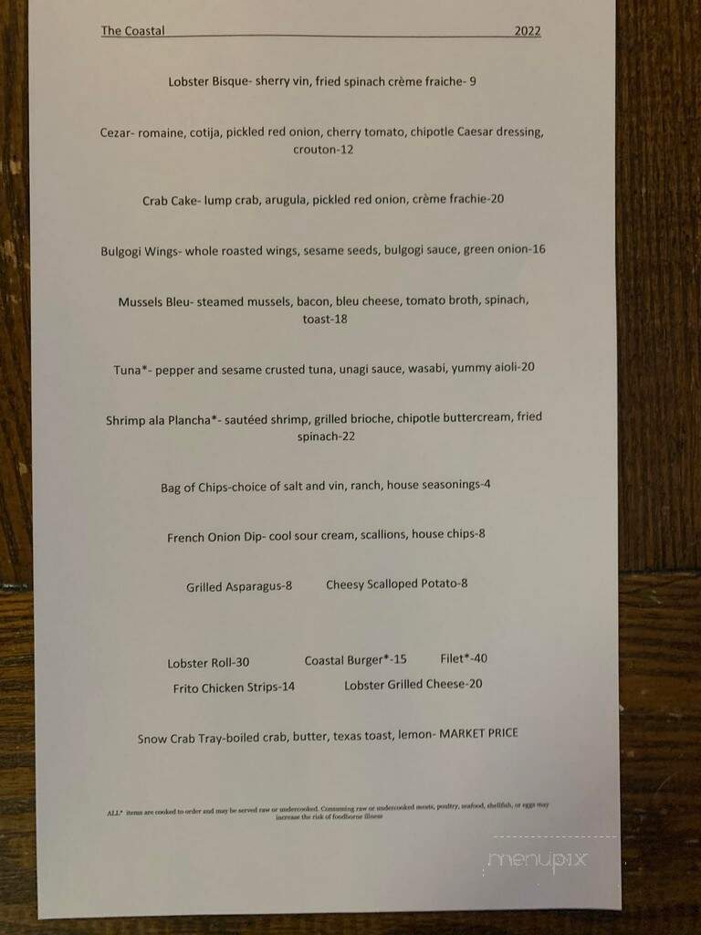 The Coastal - Newnan, GA menu_pic