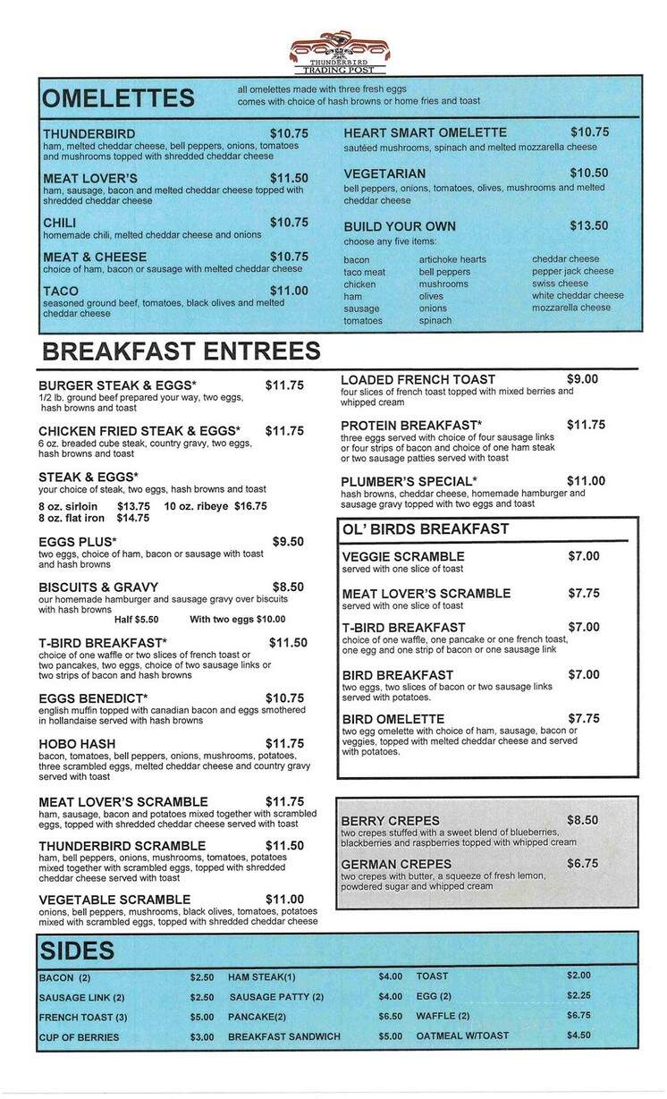 Thunderbird Trading Post Inc. - Tacoma, WA menu_pic
