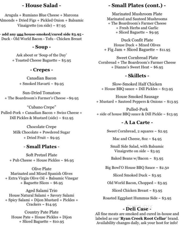 Boardroom - Eureka, CA menu_pic