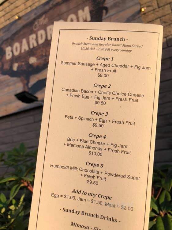 Boardroom - Eureka, CA menu_pic
