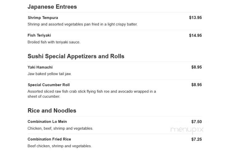 Flaming Wok - Sterling Heights, MI menu_pic
