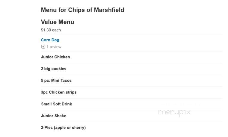 Chips Of Marshfield - Marshfield, WI menu_pic