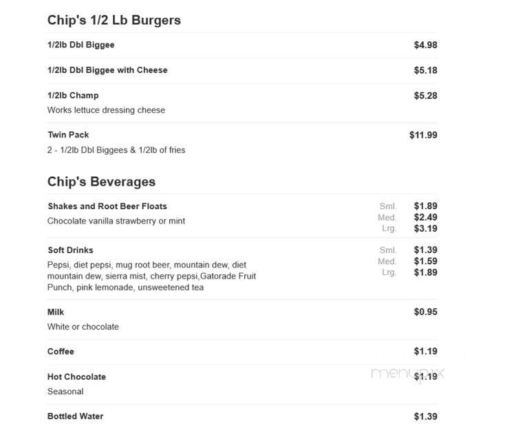 Chips Of Marshfield - Marshfield, WI menu_pic