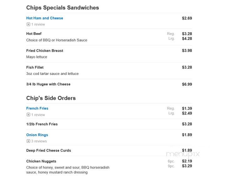 Chips Of Marshfield - Marshfield, WI menu_pic