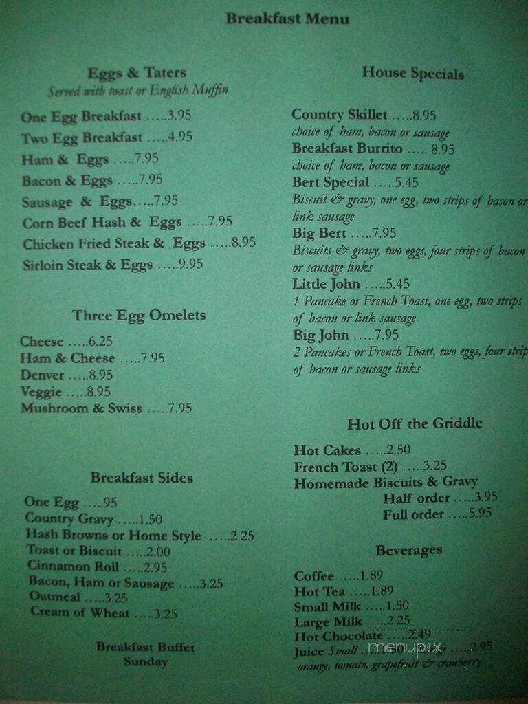 Terrace Lakes Resort - Garden Valley, ID menu_pic